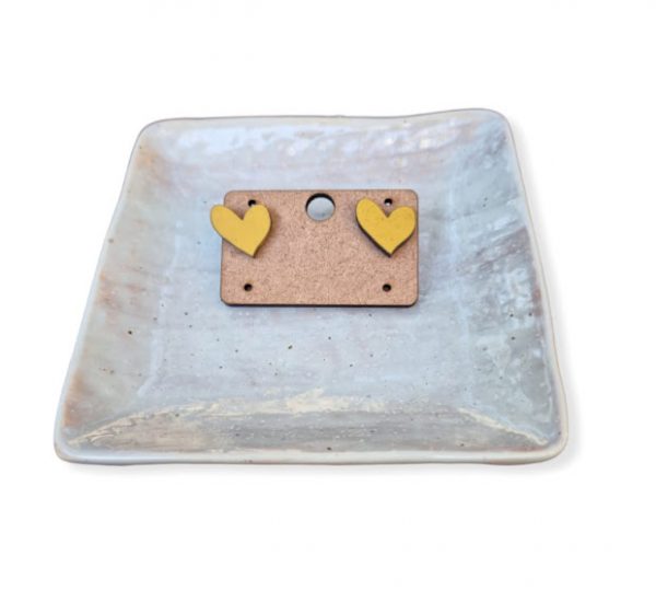 Mustard Heart Studded Earrings