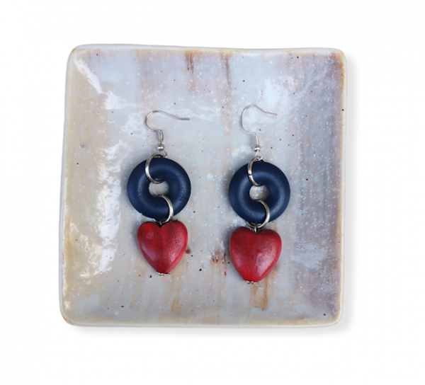 Heart Drop Down Earrings