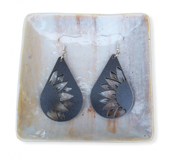 Blue Sunflower Hanging Earring