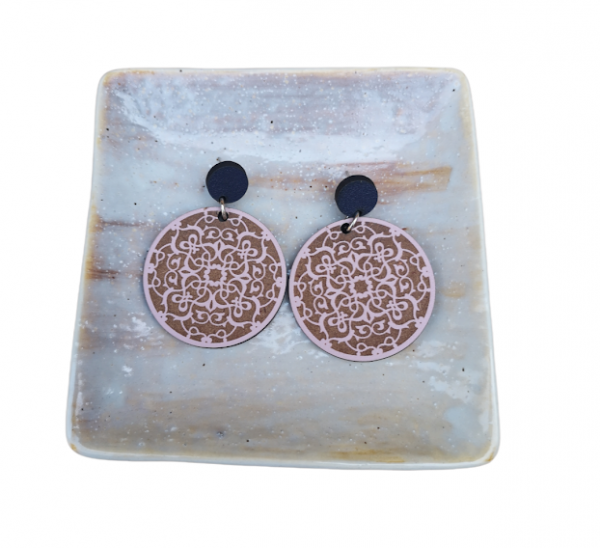 Dirty Pink and Navy Earrings