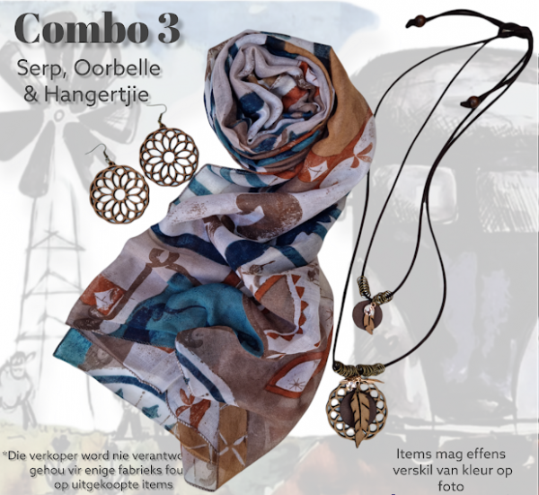 Scarf, Boho Necklace and Earrings Combo